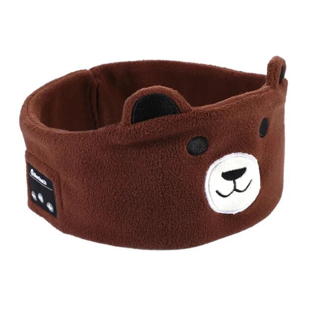 Soft Elastic Comfortable Wireless Music Earphones Kids Animal Sleeping Headphones Eye Mask Bluetooth V5.0 Headphones Headband - KIWI UNIVERS