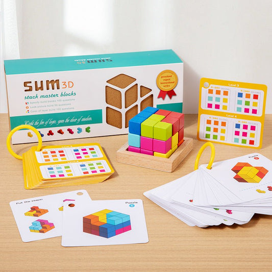 Wooden cube building blocks, spatial sense, concentration, thinking training, puzzle toys, enlightenment children's toys - KIWI UNIVERS
