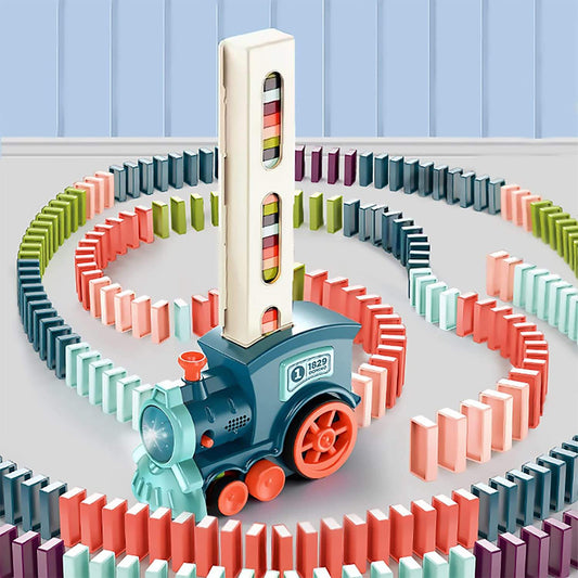 Hot Sale Development Train Toys Colored Dominoes Set 40/60/80/100 Electric Automatic Domino Train Toy - KIWI UNIVERS