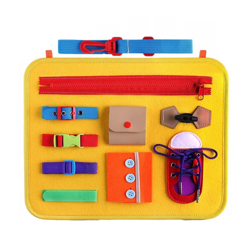 Montessori Busy Board Early Educational Toys Fine Motor Training Self - Care Ability Preschool Children Kids Sensory Education - KIWI UNIVERS