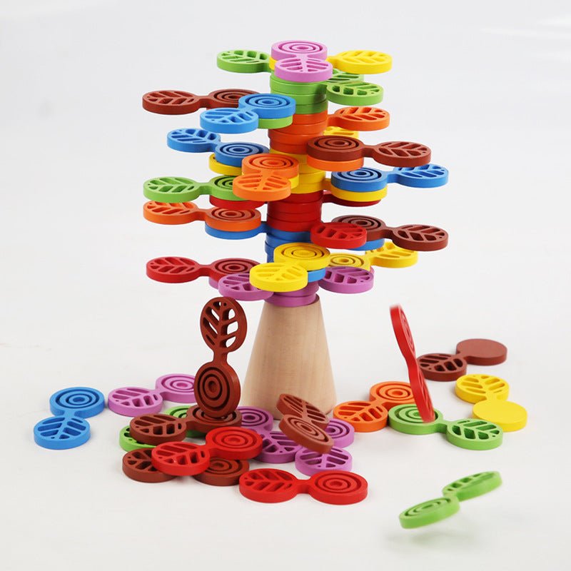 Stacking Tree Balance Building Blocks for Children's Puzzle, Stacking High, Stacking Music, Balance Tree Building, Wooden Toys, Parent Child Game - KIWI UNIVERS