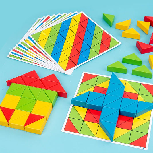 Children's puzzle, parent - child interaction, focus training, creative intelligence, triangle puzzle, building blocks, logical thinking toys - KIWI UNIVERS