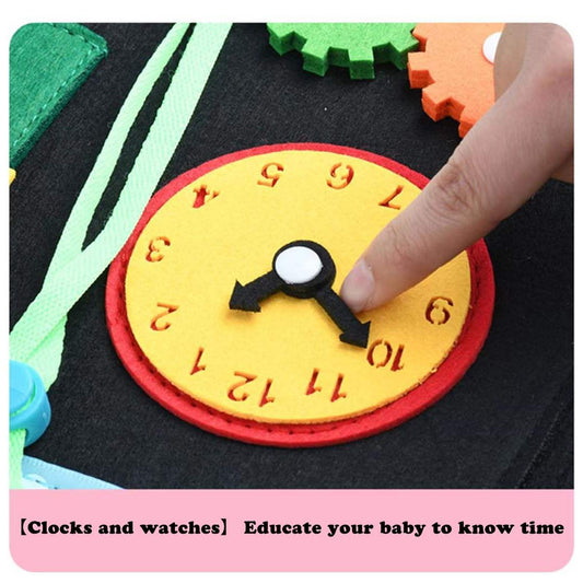Montessori Felt Learning Board Toy Dinosaur Children's Early Education Life Skills Practice Dressing Felt Busy Board - KIWI UNIVERS