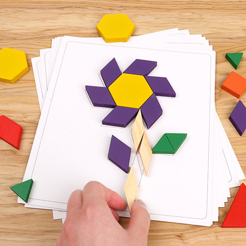 Children's Puzzle Tangram Puzzle 3 - 4 - 6 Year Old Elementary School Students Creative Boys and Girls Early Education Wooden Toys - KIWI UNIVERS