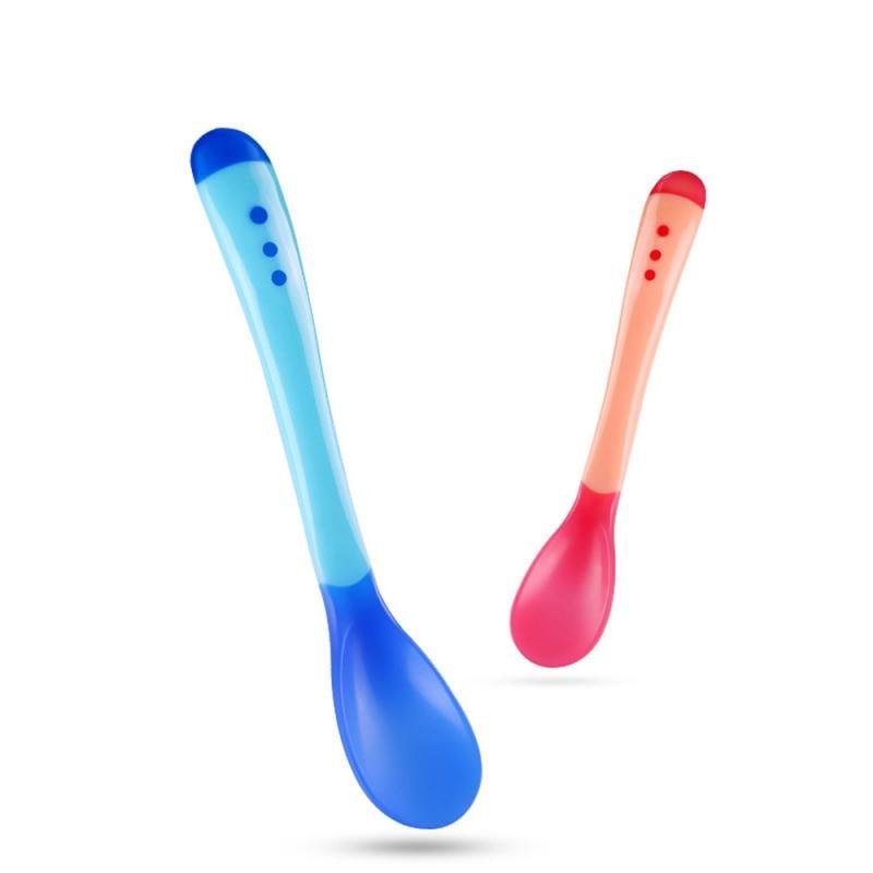 Silicone Baby Feeding Spoon Infant Temperature Sensing Weaning Soft Head Solid Spoons for 4 - 24 Months Baby Utensil Solid Feeding - KIWI UNIVERS