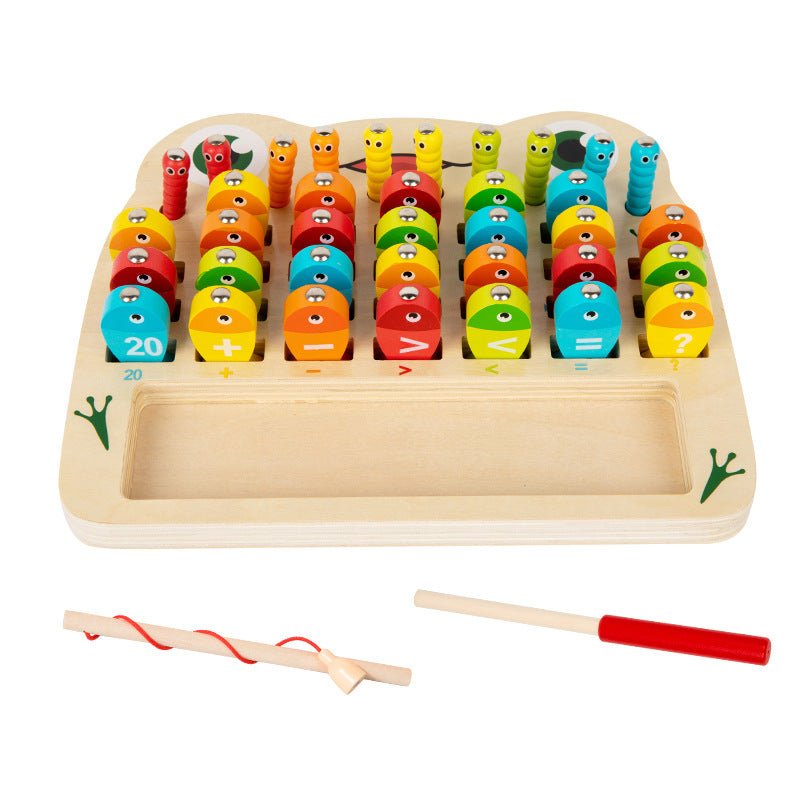 Christmas toys, gifts, magnetic fishing games, children's early education, puzzle, alphanumeric cognitive matching, fun insect catching, wooden toys - KIWI UNIVERS