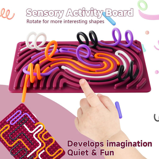 Sensory Activity Board, Silicone Calm Down Toy, Stress, Silent, Mindfulness For Kids 3+ Anxiety Relief, Sensory Board - KIWI UNIVERS