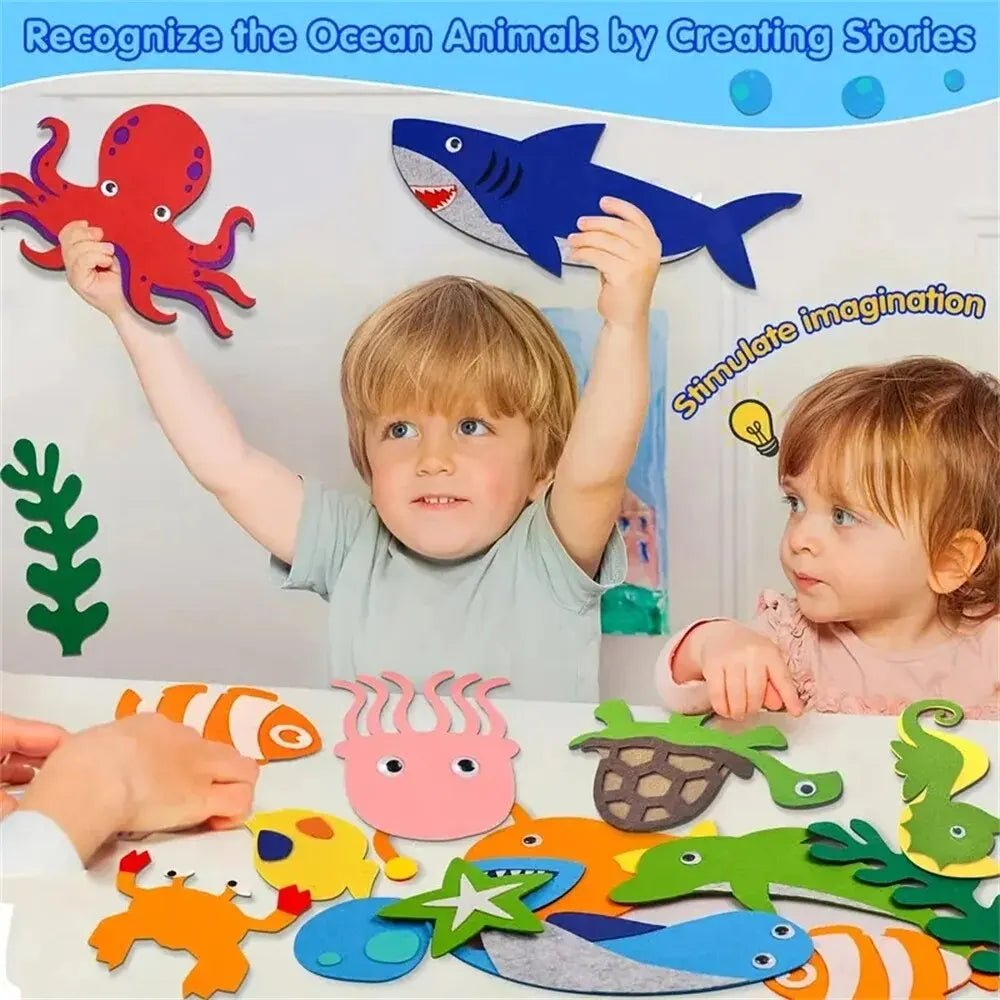 Felt Board Stories Set Montessori Ocean Farm Animal Family Interactive Preschool Education Early Learning Toddlers Toys - KIWI UNIVERS