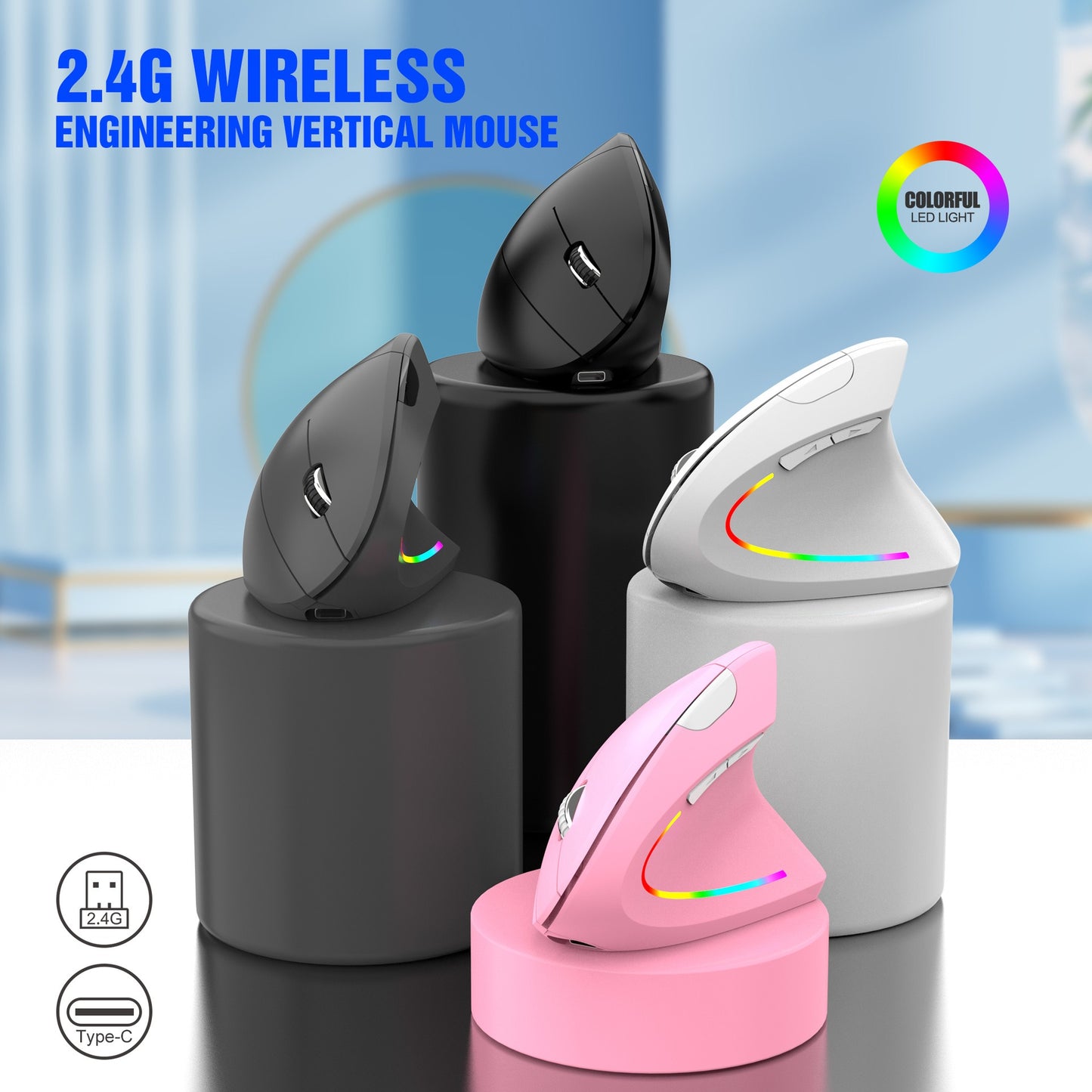wireless 2.4G vertical mouse for prevention - KIWI UNIVERS