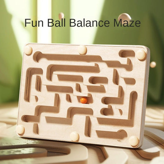 Palm balance maze ball board game, walking ball, children's puzzle, concentration training, wooden toy - KIWI UNIVERS