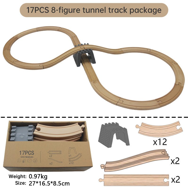 Wooden Train Track Set Toy Early Educational Railway Tracks Accessories Montessori Traffic Wooden Toys for Kids - KIWI UNIVERS