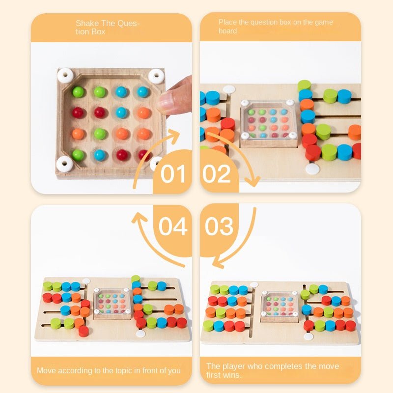 Children's four - color thinking maze walking ball fun tabletop game wooden early education puzzle toy - KIWI UNIVERS