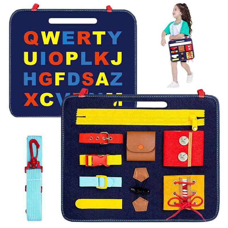 Montessori Busy Board Early Educational Toys Fine Motor Training Self - Care Ability Preschool Children Kids Sensory Education - KIWI UNIVERS
