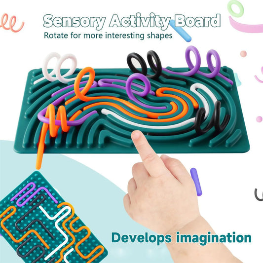 Sensory Activity Board, Silicone Calm Down Toy, Stress, Silent, Mindfulness For Kids 3+ Anxiety Relief, Sensory Board - KIWI UNIVERS