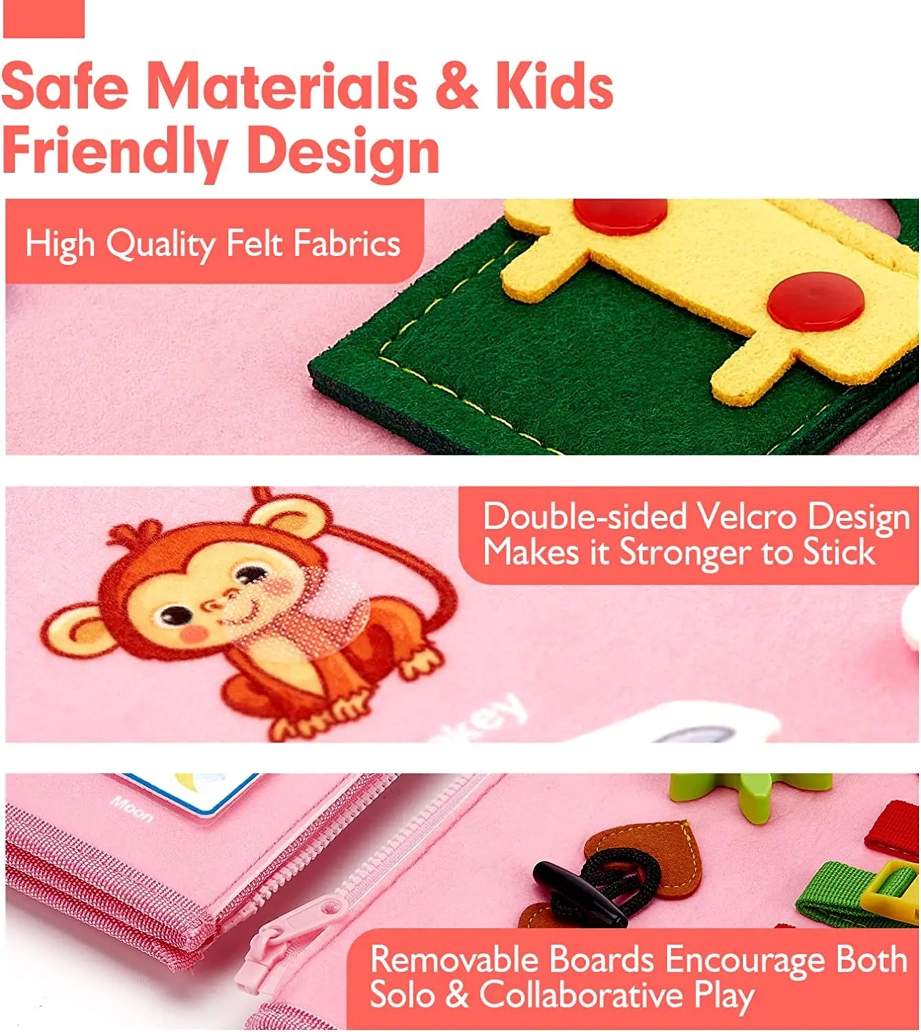 Felt learning board children's busy dressing board children's DIY early education toys felt busy board - KIWI UNIVERS