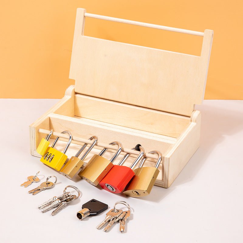 Wooden early childhood education unlocking Montessori unlocking toys baby keys unlocking boxes Montessori teaching aids - KIWI UNIVERS