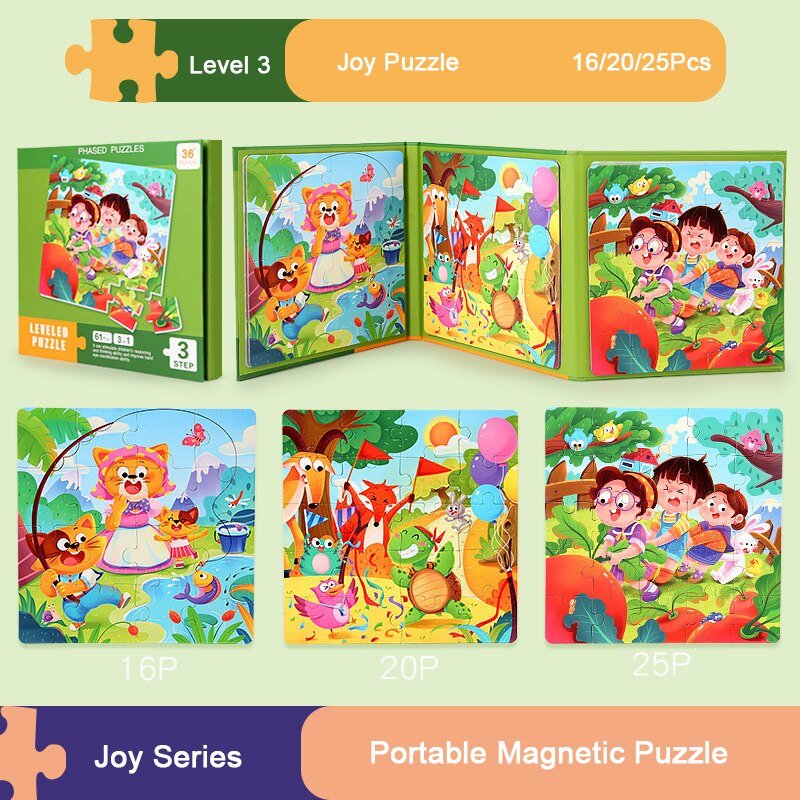 Children's Progressive Puzzle Magnetic Puzzle Young Magnetic Early Education Kindergarten 3 To 6 Years Old Boys And Girls Toys - KIWI UNIVERS