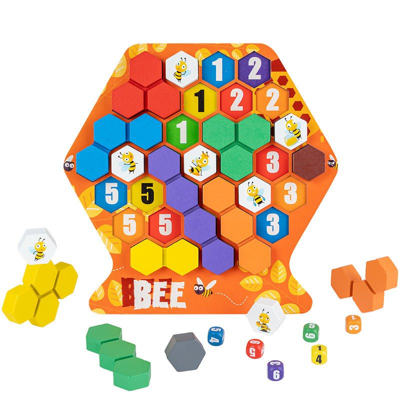 Children Build Honeycomb Versatile Puzzle Game to Exercise Spatial Logic Thinking, Building Blocks, Focus, Hands on Interaction Toys - KIWI UNIVERS