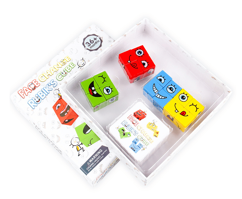 Wooden Face Rubik's Cube Pairing Massum Wood Children Puzzle Parent - child Table Game Challenge Card - KIWI UNIVERS
