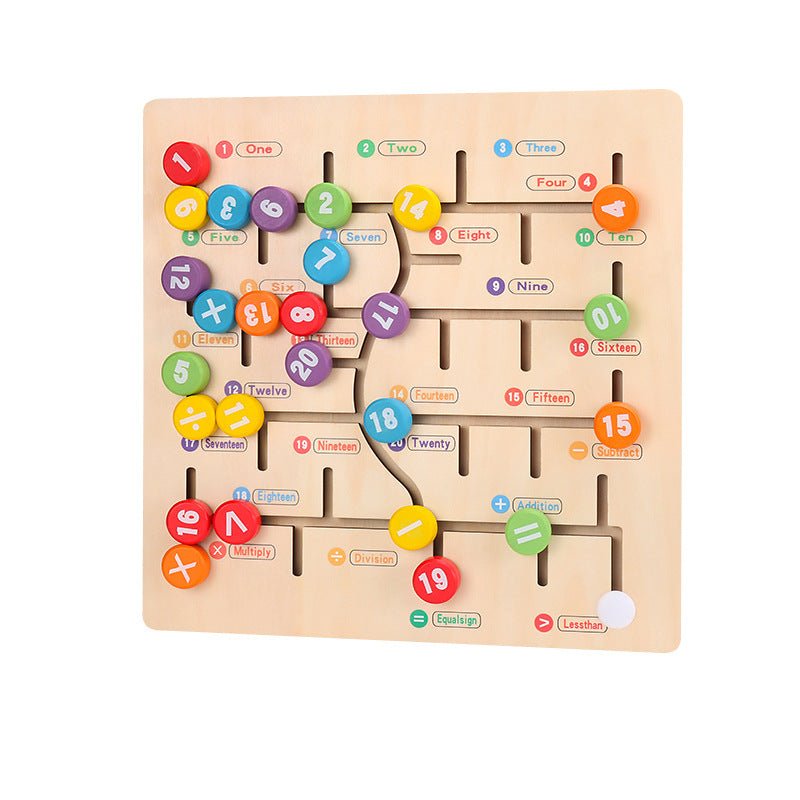 Wooden New Digital Letter Walking Pairing Maze Children's Early Education Cognitive Puzzle Interactive Toys - KIWI UNIVERS