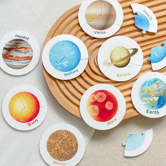 Children's early education puzzle cognitive understanding universe planet solar system puzzle matching board wooden toy - KIWI UNIVERS