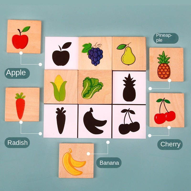 Find Shadow Shape Matching Puzzle Parent Child Interaction 1 - 4 Year Old Baby Puzzle Teaching Tool - KIWI UNIVERS