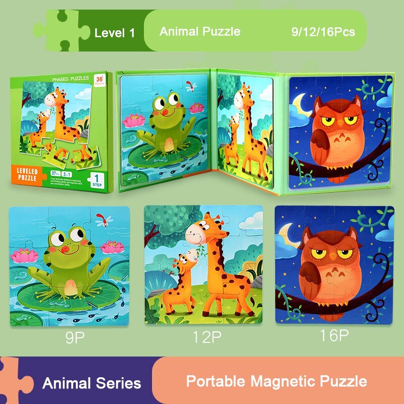 Children's Progressive Puzzle Magnetic Puzzle Young Magnetic Early Education Kindergarten 3 To 6 Years Old Boys And Girls Toys - KIWI UNIVERS