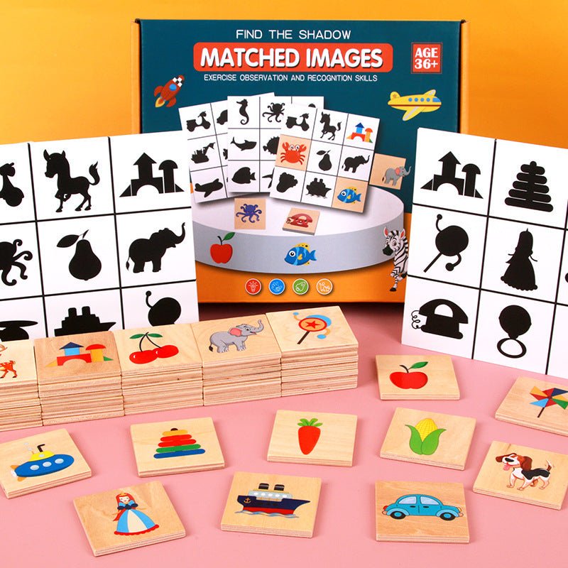Find Shadow Shape Matching Puzzle Parent Child Interaction 1 - 4 Year Old Baby Puzzle Teaching Tool - KIWI UNIVERS