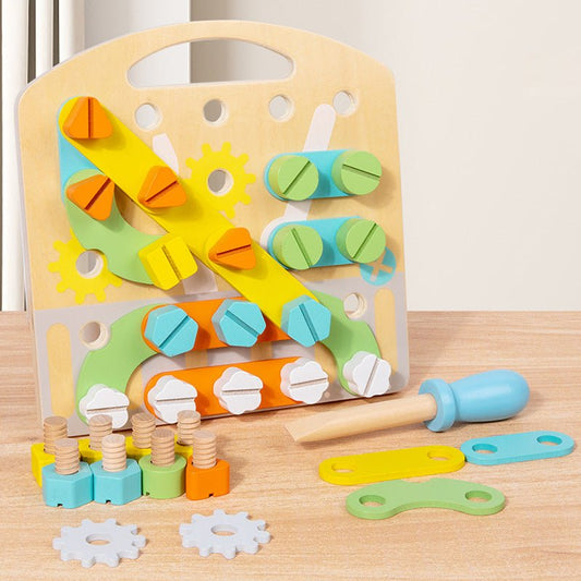 Children's toy fun nut combination early education puzzle teaching tool solid wood creative teaching tool for male and female babies - KIWI UNIVERS