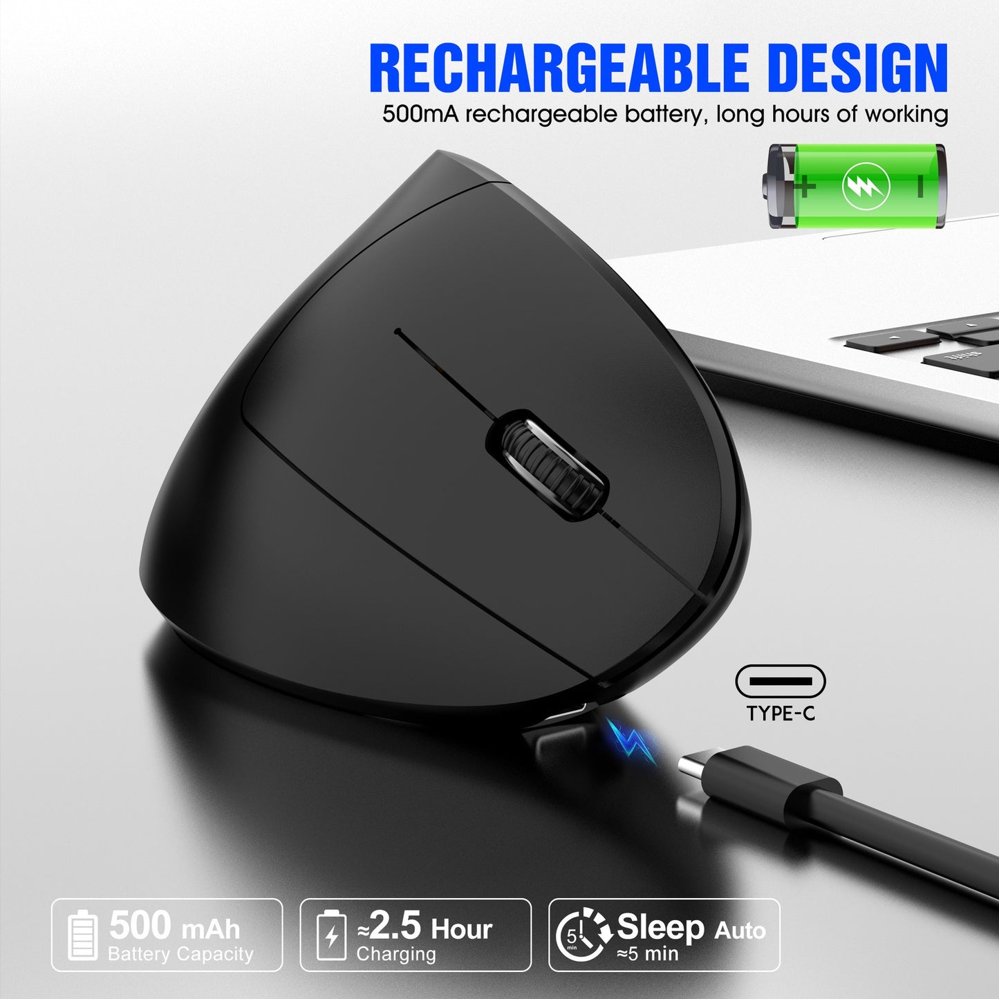 wireless 2.4G vertical mouse for prevention - KIWI UNIVERS