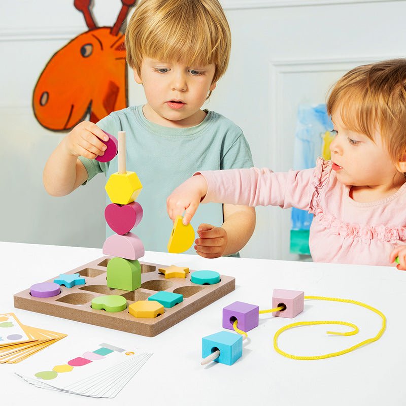 Puzzle en Bois Montessori : Apprentissage Couleurs et Formes - KIWI UNIVERS