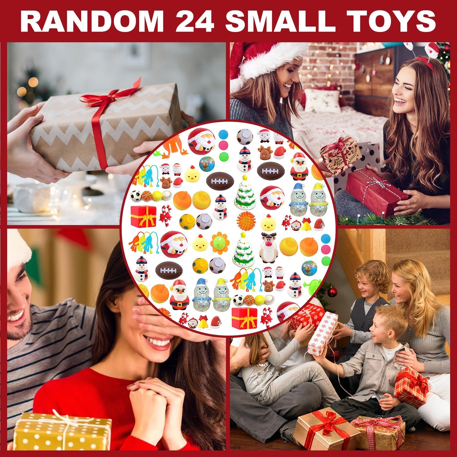 Christmas Surprise Blind Box, Christmas Relief Toys Celebration Atmosphere 24 Random Hidden Blind Box Gifts - KIWI UNIVERS