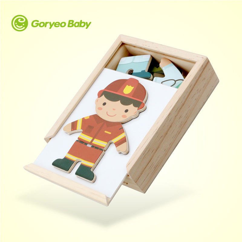 GoryeoBaby Children's Occupational Dressup Bear Dressing Puzzle Three - dimensional Puzzle Building Blocks Early Education Wooden Toys - KIWI UNIVERS