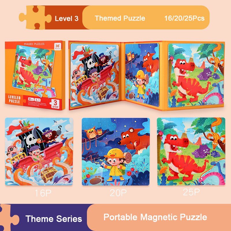 Children's Progressive Puzzle Magnetic Puzzle Young Magnetic Early Education Kindergarten 3 To 6 Years Old Boys And Girls Toys - KIWI UNIVERS