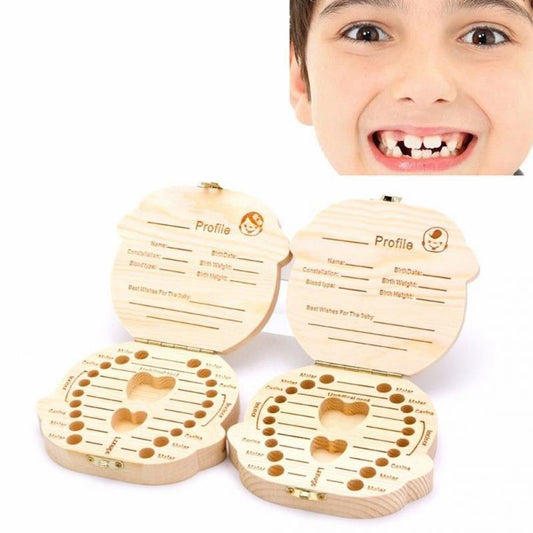 Wooden baby milk teeth box - KIWI UNIVERS