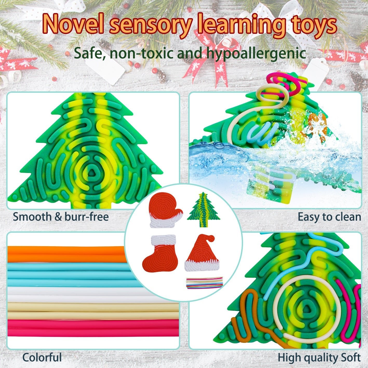 Jouet sensoriel Noël en silicone - KIWI UNIVERS