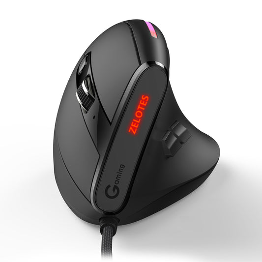 ZELOTES Master T50RGB Vertical Grip Ergonomic Programming Gaming Notebook Wired Mouse - KIWI UNIVERS