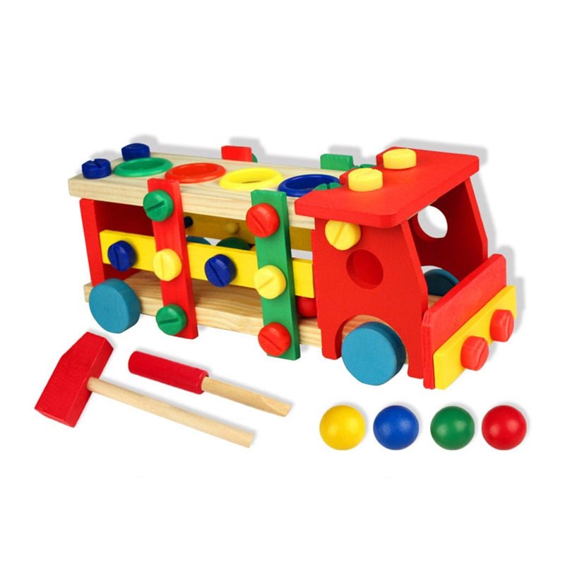 Wooden Assembling Chair Montessori Toys Baby Educational Wooden Toy Preschool Multifunctional Variety Nut Combination Chair Tool - KIWI UNIVERS