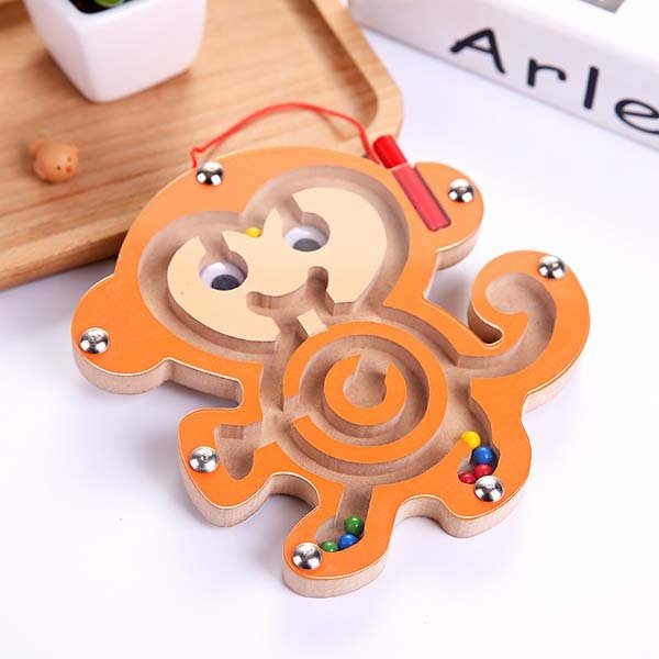 Montessori Toys Educational Wooden Toy for Children Early Learning Magnetic Maze Puzzle Labyrinth Brain Teaser Game educativo - KIWI UNIVERS