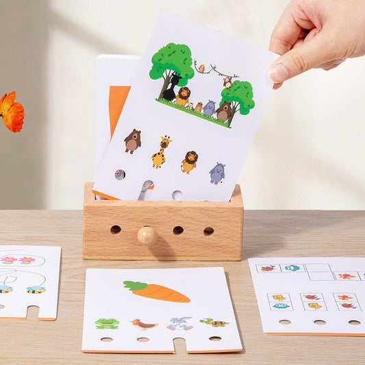 Fun Logic Thinking Puzzle Card Game Children's Early Education Puzzle Training Observation Pairing Wooden Christmas Toys Gift - KIWI UNIVERS