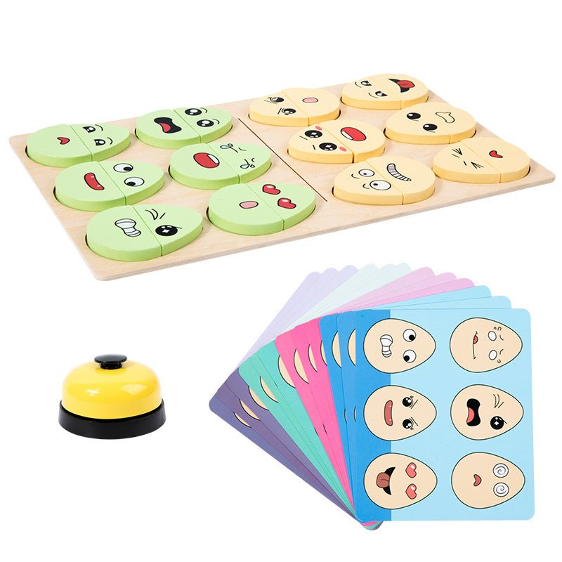 Wooden children's early education fun expression egg matching game, battle training interactive puzzle toy - KIWI UNIVERS