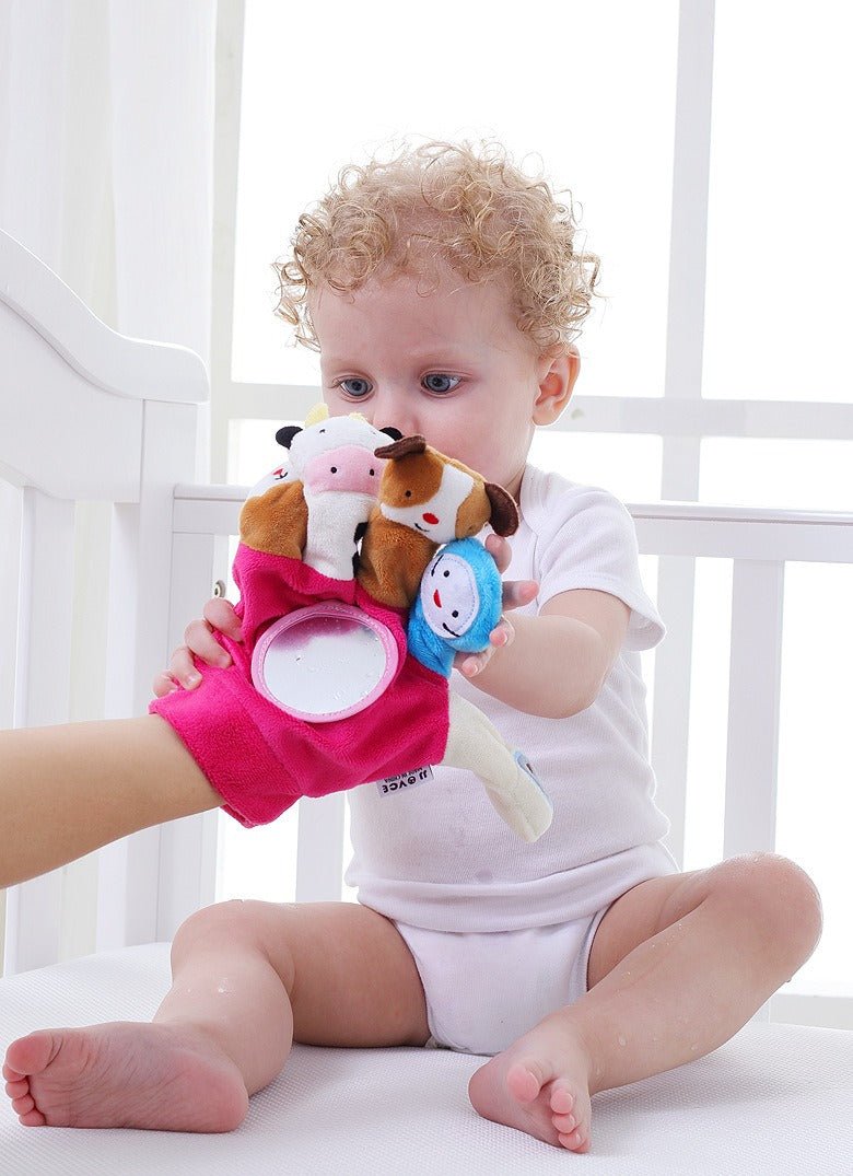 Baby hand puppet plush toys 0 - 1 year old baby fabric finger puppet newborn animal hand puppet glove play - KIWI UNIVERS