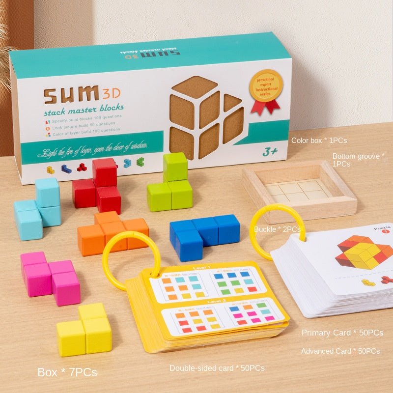 Wooden cube building blocks, spatial sense, concentration, thinking training, puzzle toys, enlightenment children's toys - KIWI UNIVERS