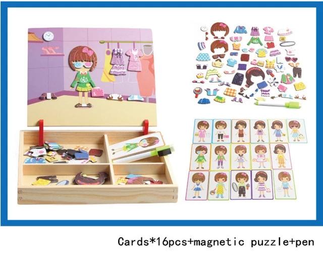 Magnetic Imagination Puzzle Toy Wooden Box - Preschool Education Toys - KIWI UNIVERS
