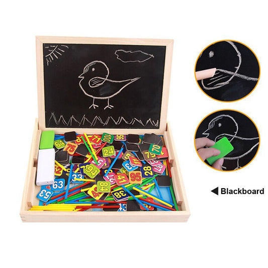Learning Resources Educational Wooden Arithmetic Number Toys Box Digital Math Blocks Puzzles With Counting Sticks & Blackboard - KIWI UNIVERS