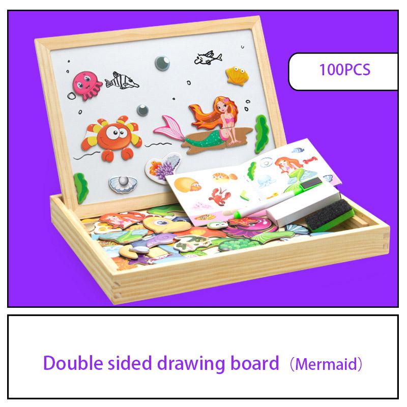 Young Children's Magnetic Animal Puzzle Music Drawing Board Three - Dimensional Puzzle Variety Writing Board Blackboard Educational Wooden Toys - KIWI UNIVERS