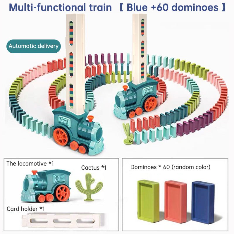 Hot Sale Development Train Toys Colored Dominoes Set 40/60/80/100 Electric Automatic Domino Train Toy - KIWI UNIVERS