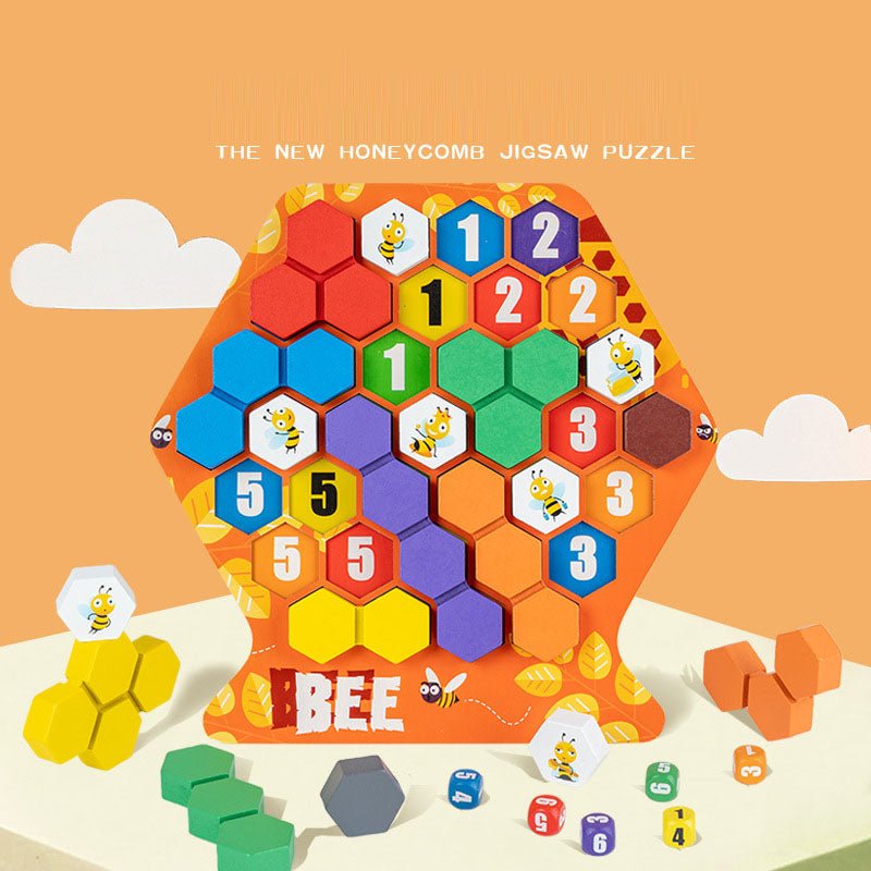 Children Build Honeycomb Versatile Puzzle Game to Exercise Spatial Logic Thinking, Building Blocks, Focus, Hands on Interaction Toys - KIWI UNIVERS