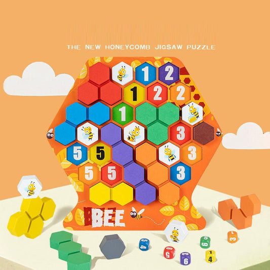 Children Build Honeycomb Versatile Puzzle Game to Exercise Spatial Logic Thinking, Building Blocks, Focus, Hands on Interaction Toys - KIWI UNIVERS