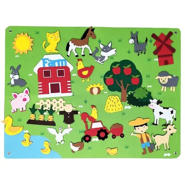 Felt Board Stories Set Montessori Ocean Farm Animal Family Interactive Preschool Education Early Learning Toddlers Toys - KIWI UNIVERS